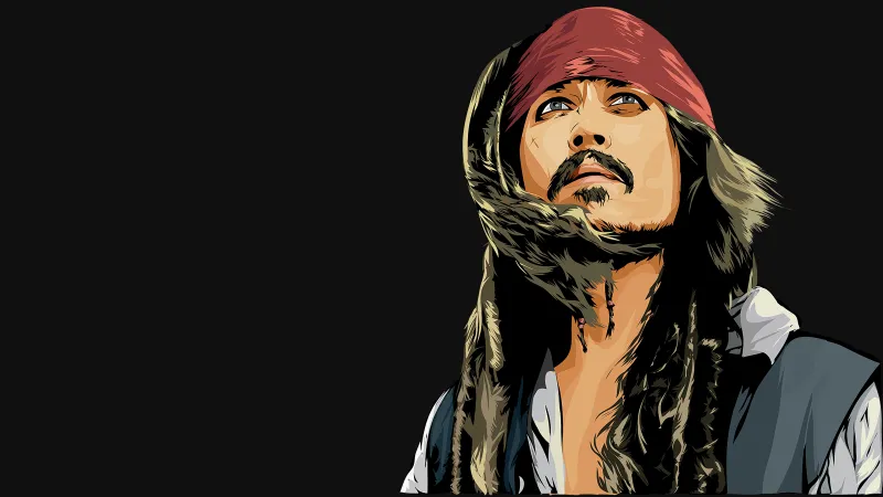 Jack Sparrow Minimal Art 4k Wallpaper