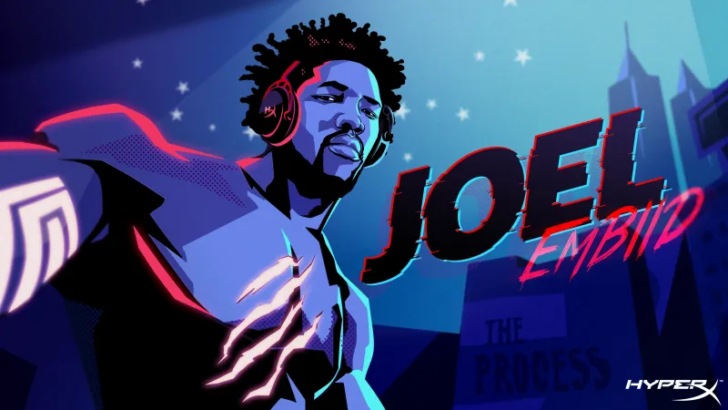 Joel Embiid NBA Player And Avid Gamer HyperX Wallpaper