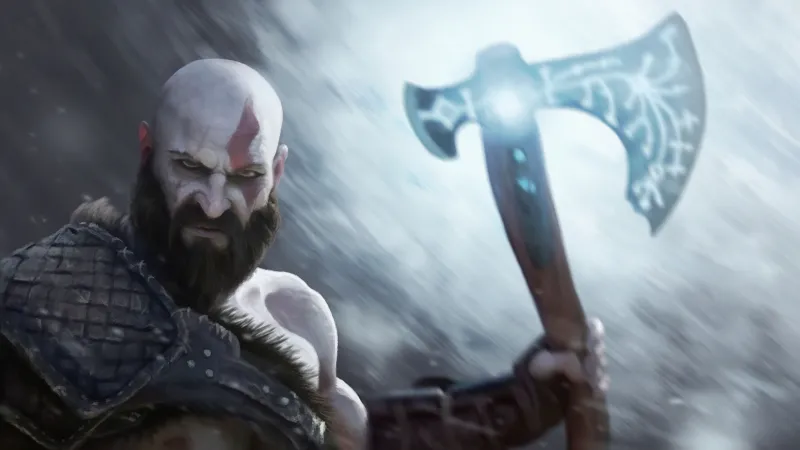 Kratos Digital Paint Art Wallpaper