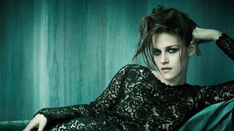 Kristen Stewart Black Dress Photoshoot Wallpaper