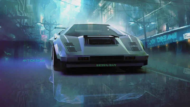 Lamborghini Countach Retro Ride 5k Wallpaper