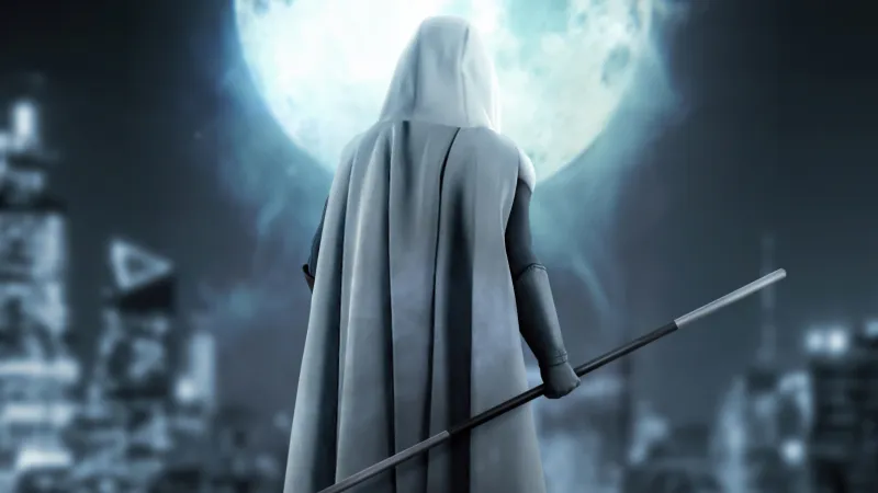 Moon Knight Watching Moon 4k Wallpaper