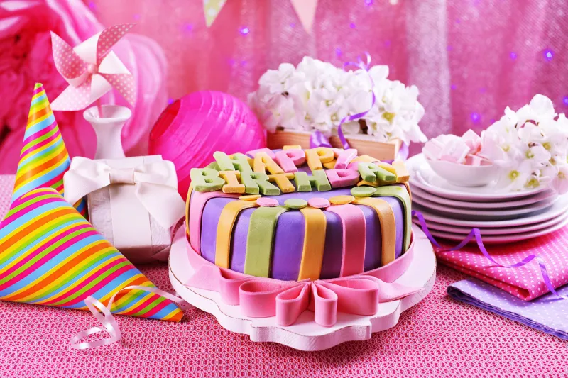 Pink Birthday Cake Wallpaper