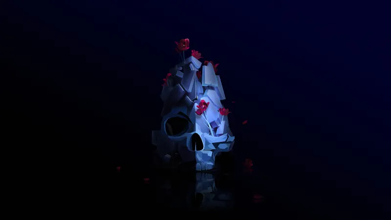 Skull And Roses Wallpaper