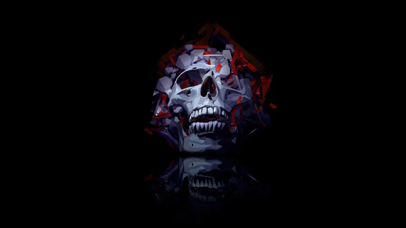 Skull Roses 4k Wallpaper