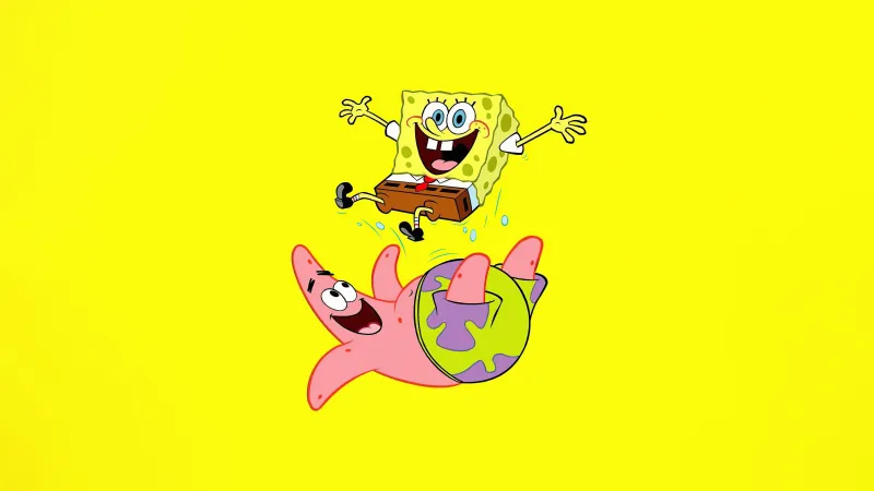 Spongebob And Patrick Minimal 5k Wallpaper