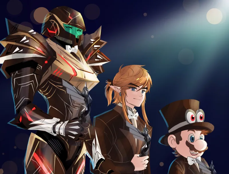 Super Mario Odyssey Samus Aran The Legend Of Zelda Crossover Wallpaper