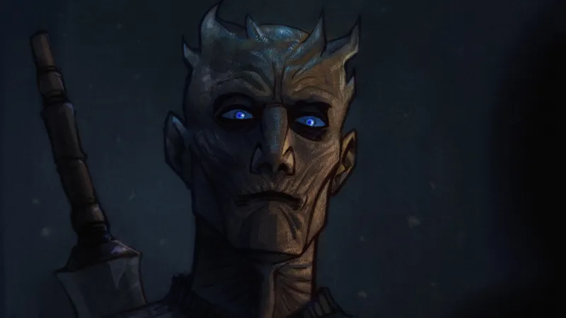 The Night King Glowing Eyes Fan Art 4k Wallpaper