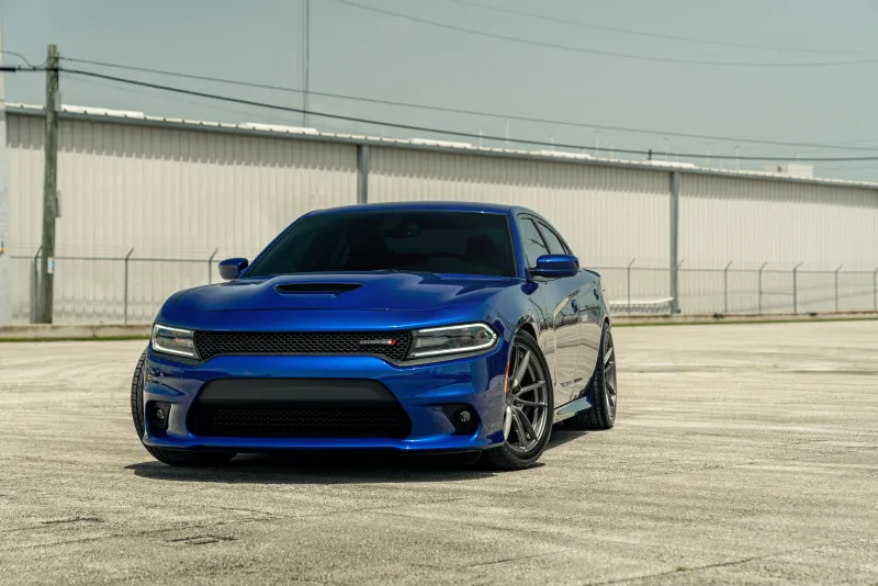 Velgen Blue Dodge Charger Dirty South 8k Wallpaper