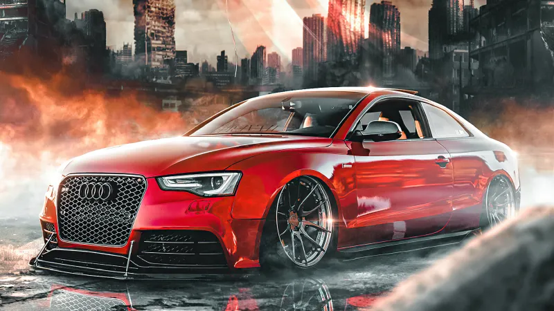 Vengeance Graphix Audi Rs5 Spiderman 4k Wallpaper