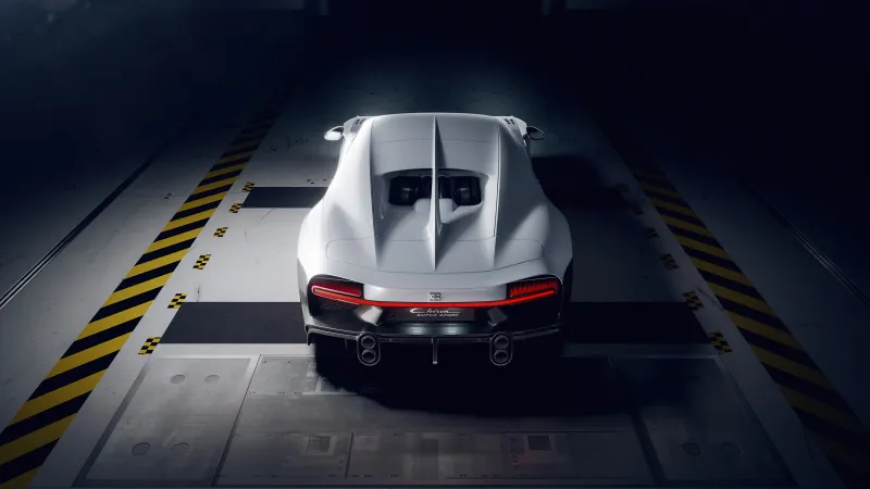 White Bugatti Chiron Super Sport Rear Cgi 5k Wallpaper