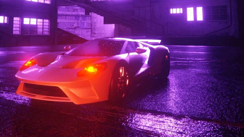 Vaporwave Lamborghini Car Digital Art 4K HD Wallpaper