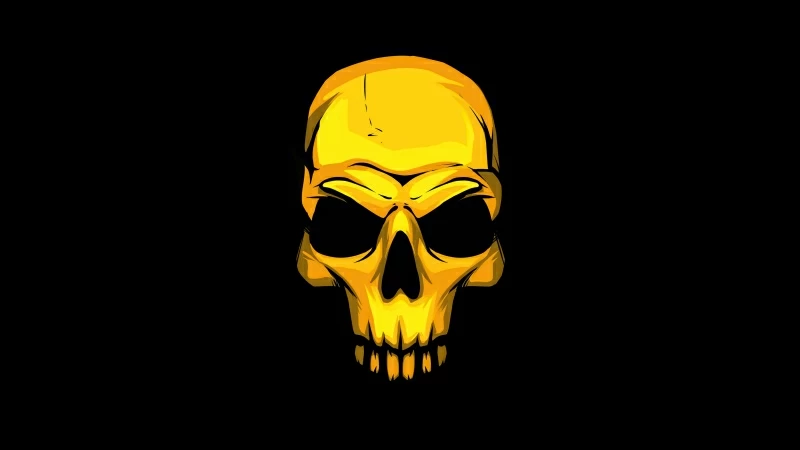 Dark Golden Skull 4K HD Wallpaper