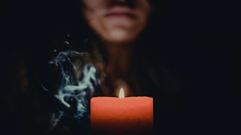 Dark Person Behind Candle 4K 5K HD Wallpaper