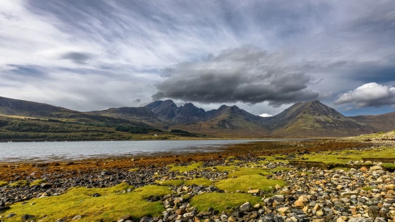 Mountains Peaks Stones Coast River 4K HD Wallpaper