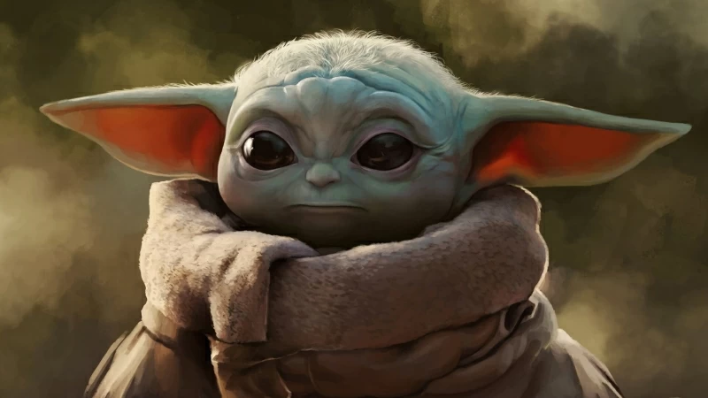 Star Wars Artwork The Mandalorian Baby Yoda  4K HD Wallpaper