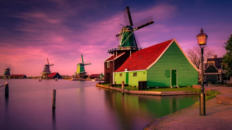 Colorful Village Home Netherlands 4K 5K HD Wallpaper