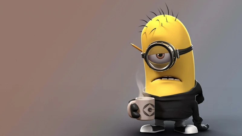 Minion Coffee Time 4K HD Wallpaper