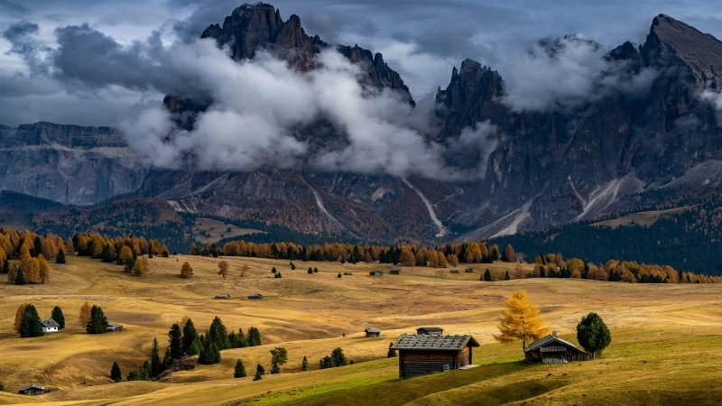 Photography Mountains Under White Sky In Landscape Field 4K HD Wallpaper