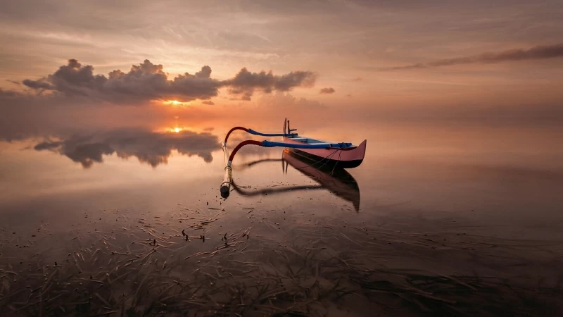 Boat Standing In Lake Under Clouds During Daytime HD Nature Wallpaper