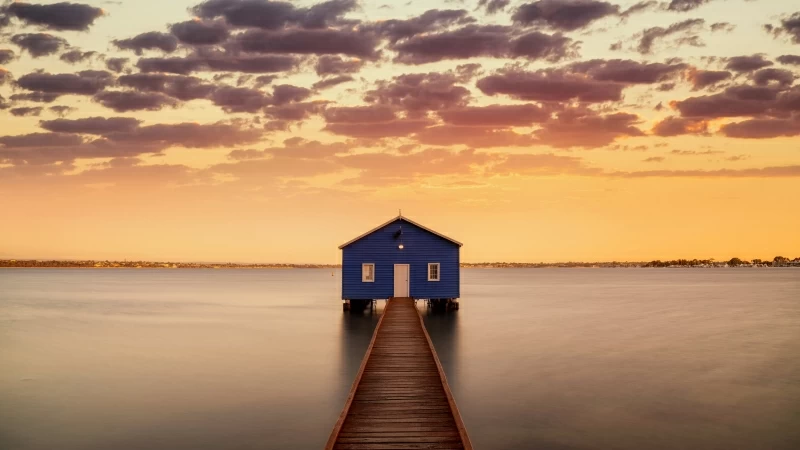 Man Made Boathouse 4K 5K HD Travel Wallpaper