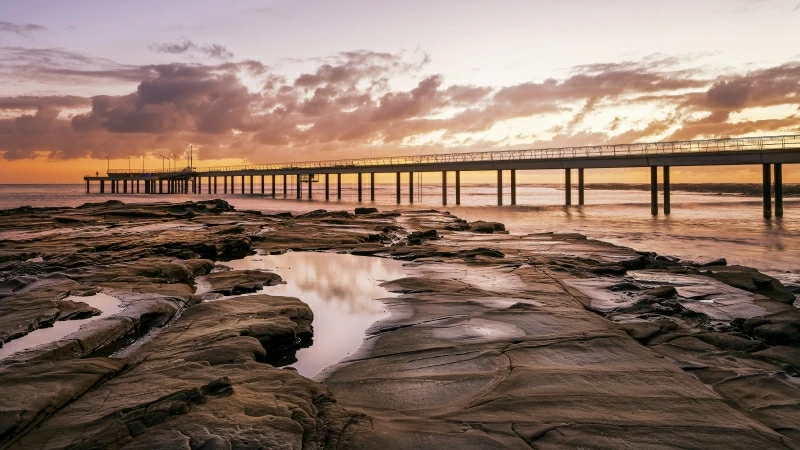 Man Made Pier Clouds 4K HD Travel Wallpaper