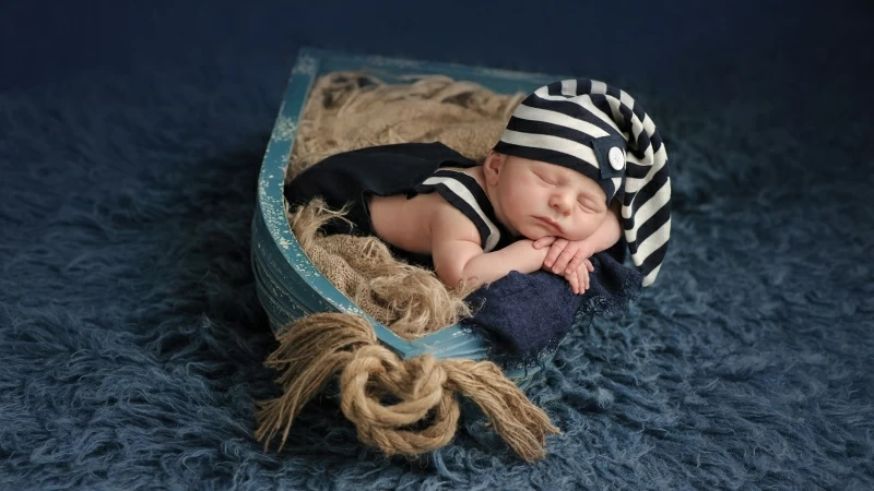 Cute Baby Sleep In Small Boat 4K HD Cute Wallpaper