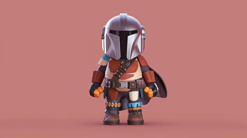 Chibi Mandalorian 4k Wallpaper