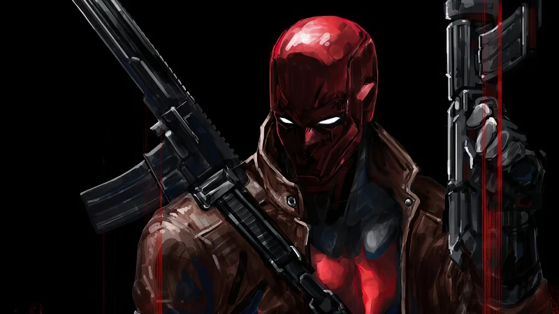 Red Hood With Gun Wallpaper