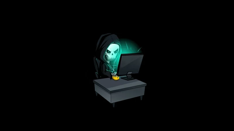 Skull Hacking Time 4k Wallpaper