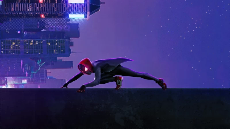 Spider Verse Miles City Wallpaper