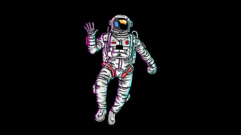 Astronaut Waving Hand Minimal 4k Wallpaper