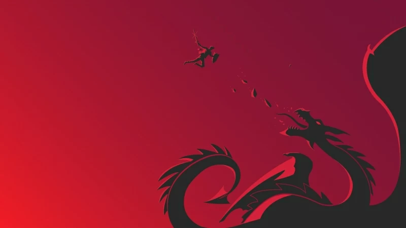 Red Dragon Vs Warrior Wallpaper