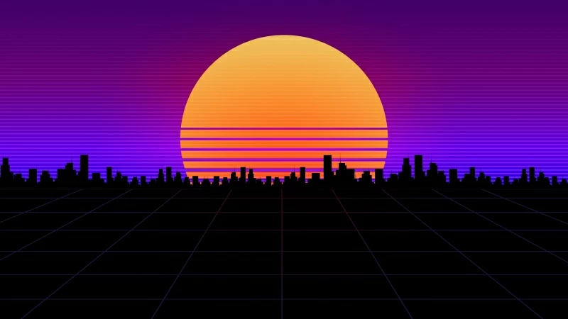 Retrowave Big City 4k Wallpaper