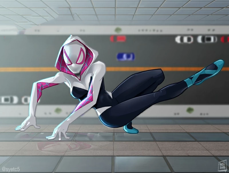 Spider Gwen In City Buliding Wallpaper