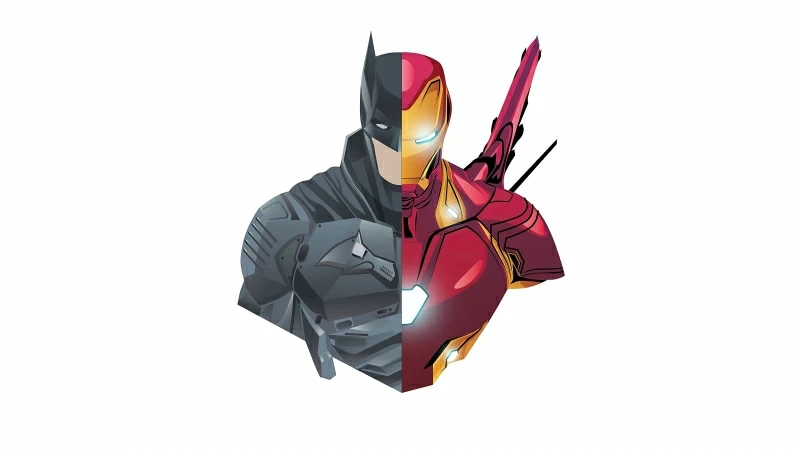 Batman And Iron Man 4k Minimalism Wallpaper