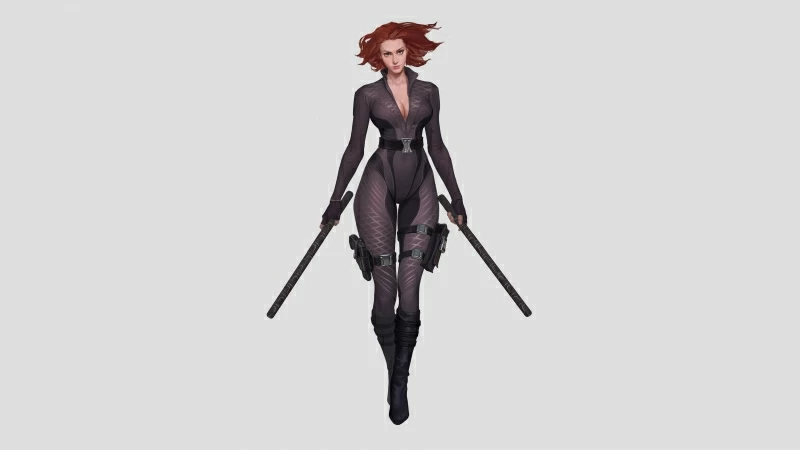 Black Widow Walking 4k Wallpaper