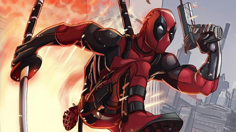 Deadpool Away From Attack Wallpaper