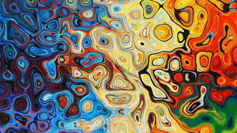 Colorful Oil Paint Abstraction HD Abstract Wallpaper