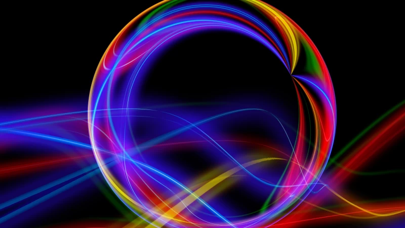 Colorful Wavy Lines Circle Abstraction HD Abstract Wallpaper