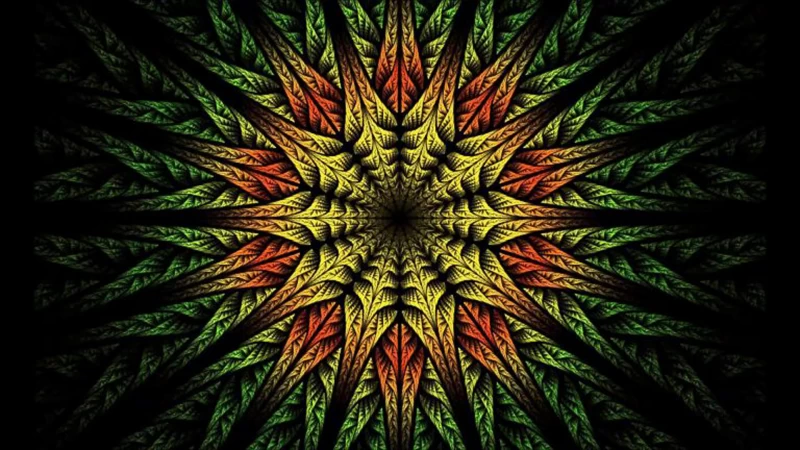 Green Red Hippie Abstraction HD Abstract Wallpaper