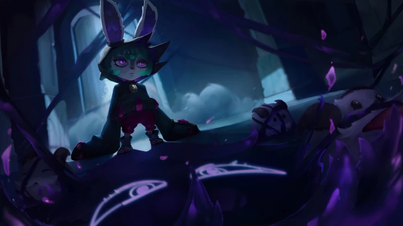 Purple Eyes Vex Bunny Ears 4K HD League Of Legends Wallpaper