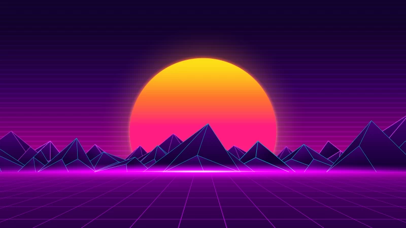 Retro Sunset 8k Wallpaper