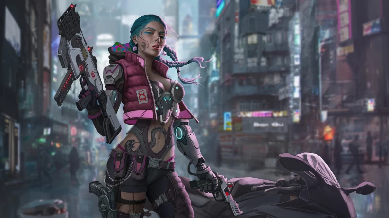 Scifi Girl Biker 5k Wallpaper