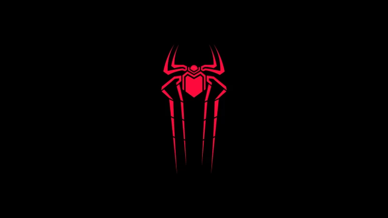 Spiderman Symbol Black 5k Wallpaper