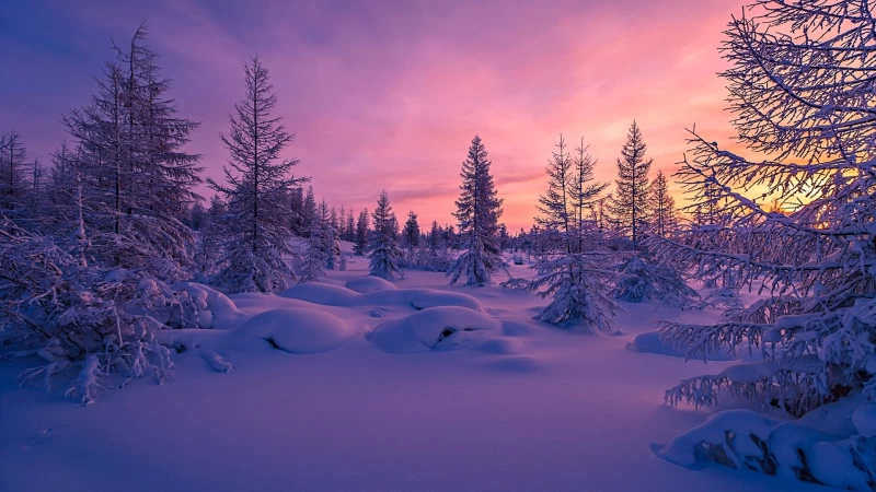 purple, nature, beautiful sunset, winter